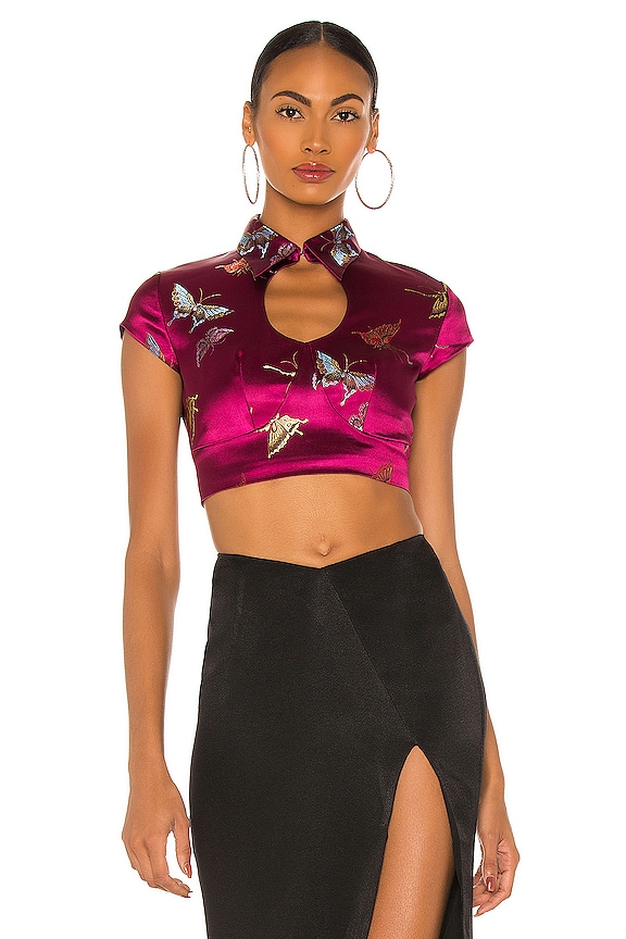 view 2 of 5 Butterfly Crop Top in Purple