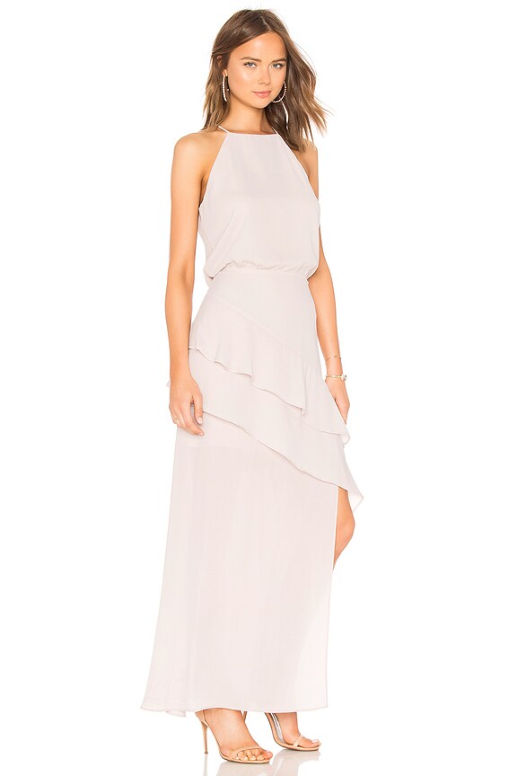 view 2 of 3 Halter Wrap Ruffle Maxi Dress in Radiance