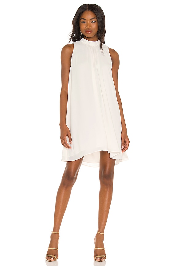 view 1 of 3 Ruched Turtleneck Halter Dress in Cream