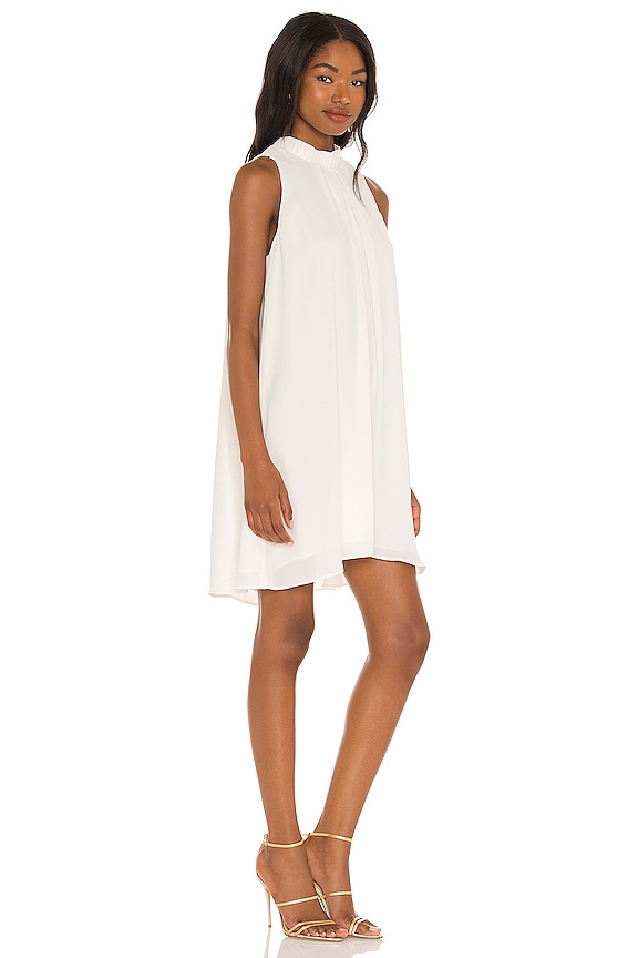 view 2 of 3 Ruched Turtleneck Halter Dress in Cream