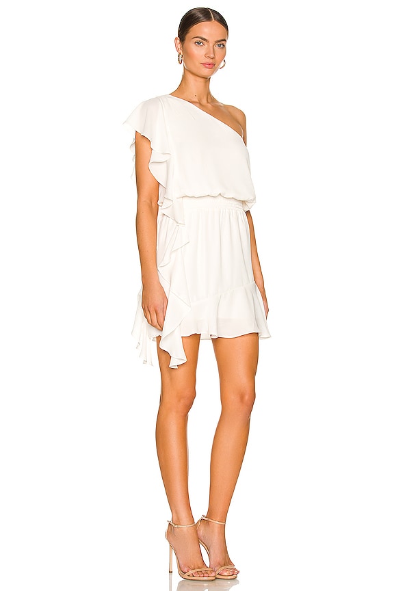 view 2 of 3 Ruffle Side Mini Dress in Cream