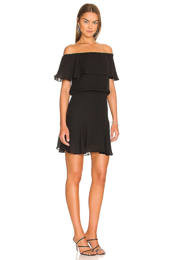 view 2 of 3 Off Shoulder Ruffle Dress in Black