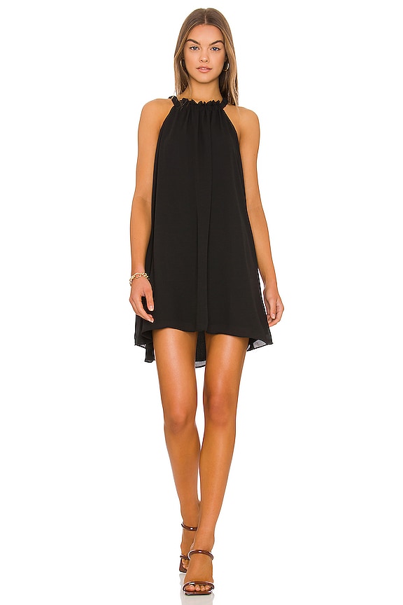 view 1 of 4 Ruched Ruffle Shift Dress in Black
