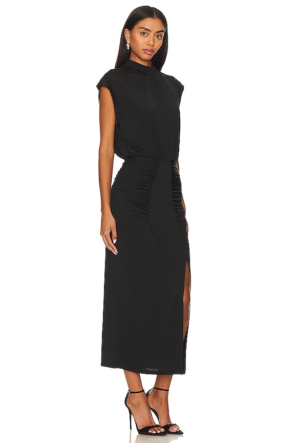view 2 of 3 ROBE MIDI COL MONTANT in Black