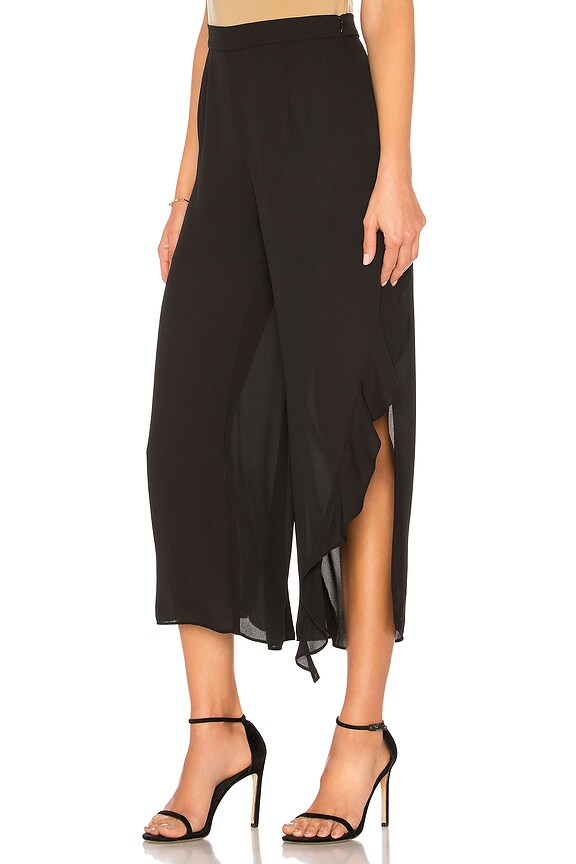 view 2 of 4 Asymmetrical Ruffle Pant in Black