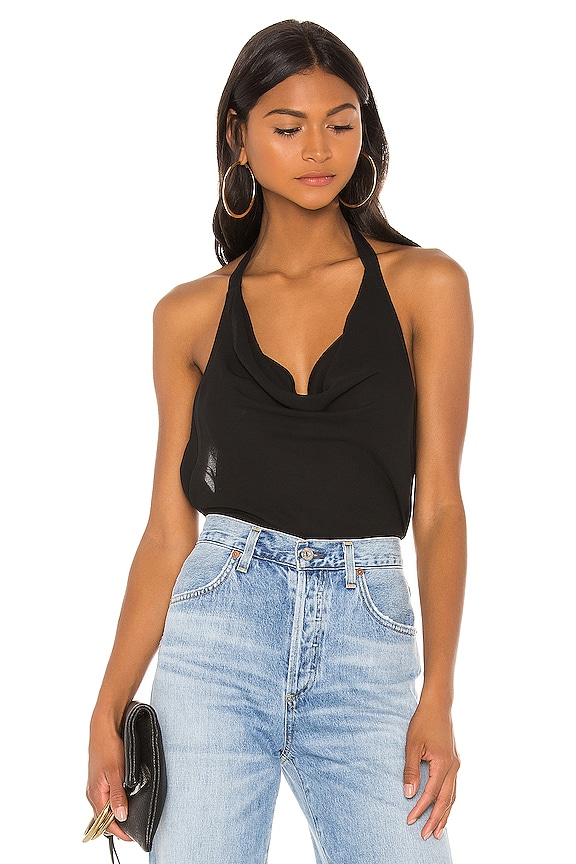 view 1 of 4 Cowl Neck Halter Top in Black