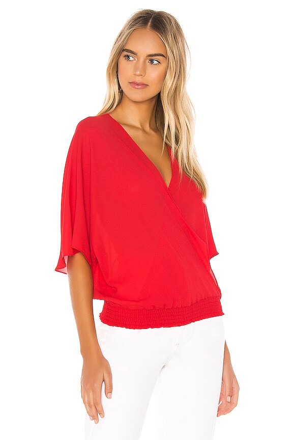 view 2 of 4 Smocked Waist Surplice Top in Starlet