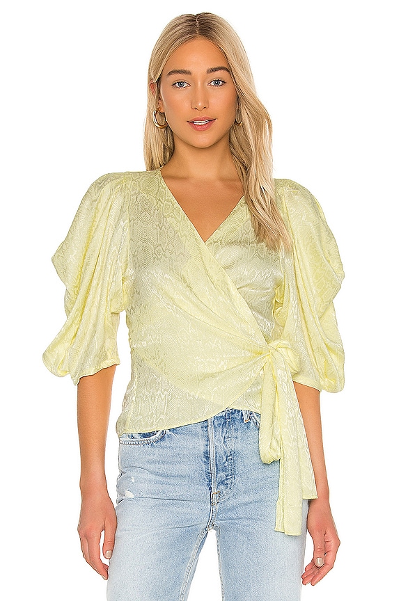 view 1 of 5 Puff Sleeve Wrap Top in Daisy
