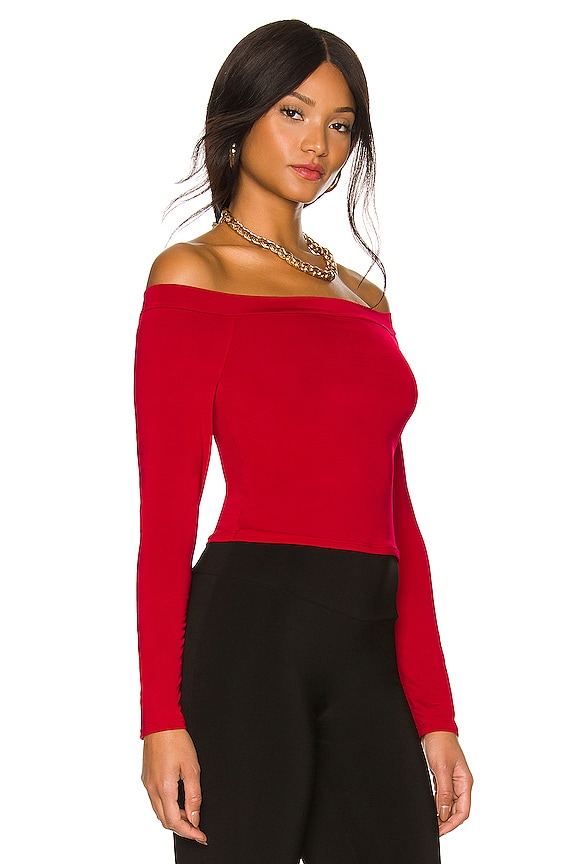 view 2 of 4 Off Shoulder Top in Red