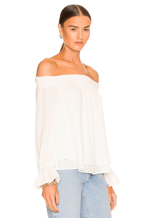 view 2 of 4 Off Shoulder Ruffle Cuff Top in Cream