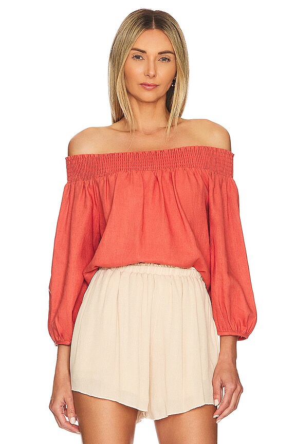 view 1 of 4 Off The Shoulder Top in Rust