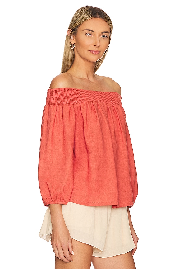 view 2 of 4 Off The Shoulder Top in Rust