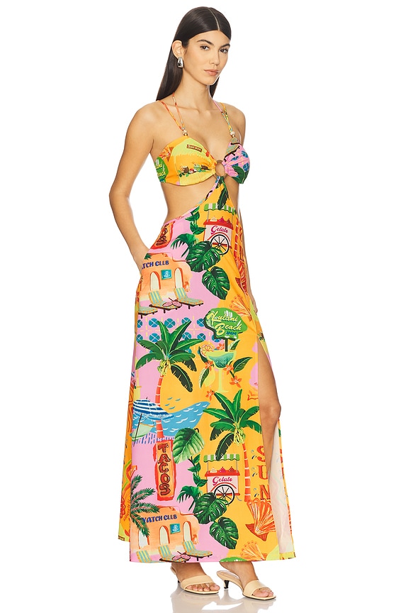 view 2 of 3 Beaded Cut Out Maxi Dress in Sunlit Spritz