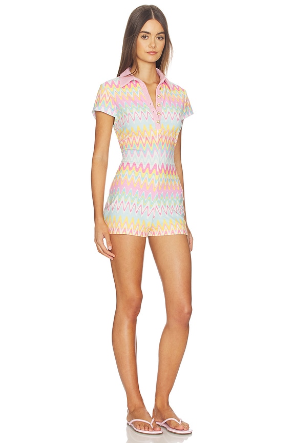 view 2 of 4 Towelling Playsuit in Sunset Wave