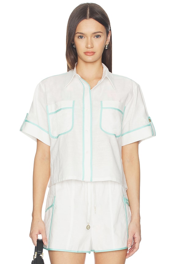 view 2 of 5 CHEMISE CROPPED in Crystal Tides