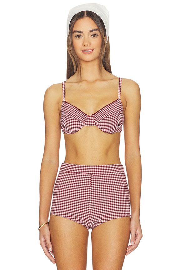 view 1 of 5 Decorative Ditzy Underwire Bikini Top in Coco Kisses