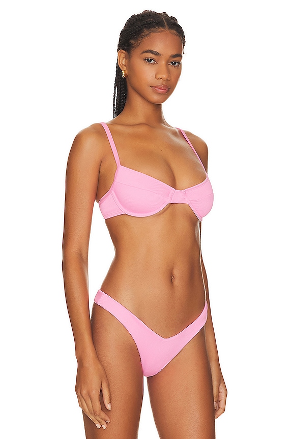 view 2 of 4 HAUT DE MAILLOT DE BAIN DITZY in Bubblegum Pink Ribbed