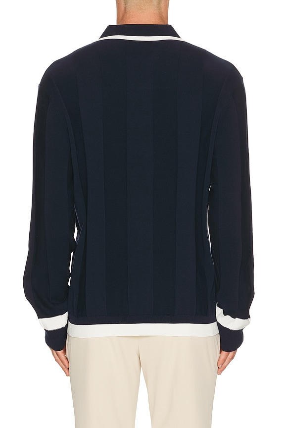 view 2 of 5 V Tipped Varsity Knit Pullover Polo in Navy