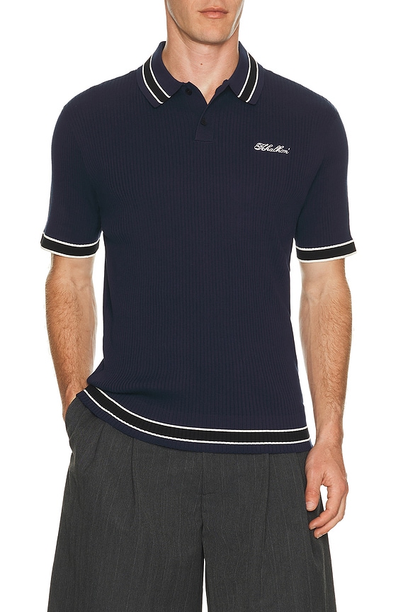 view 1 of 5 Varsity Tipped Rib Polo in Navy