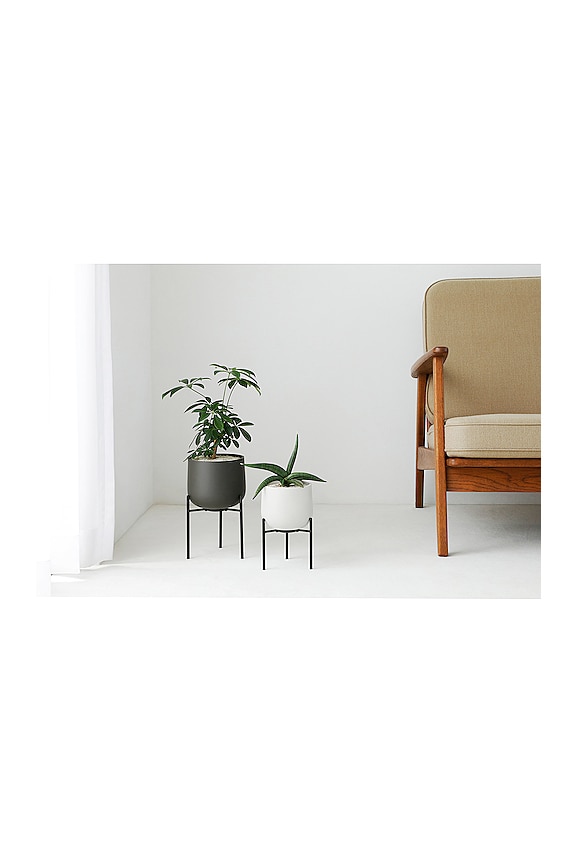 view 2 of 3 5in Ceramic Plant Pot 211 in Earth Grey