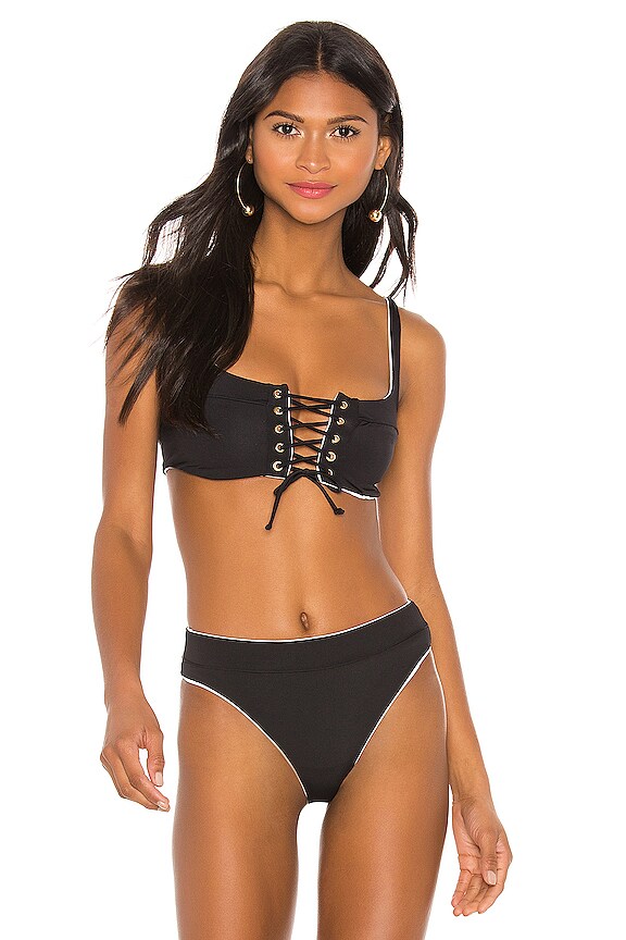 view 2 of 5 HAUT DE MAILLOT DE BAIN YACHT in Shell & Black