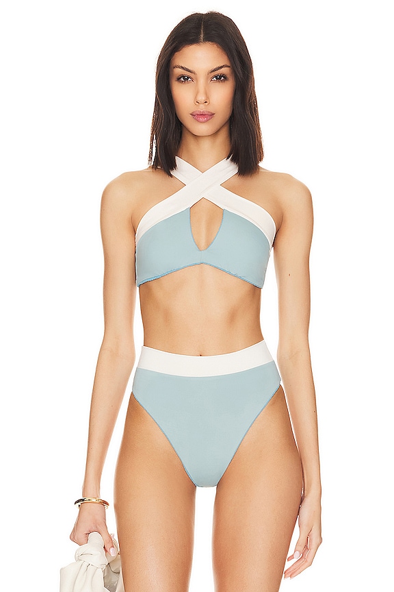 view 2 of 5 TOP BIKINI REVERSIBLE COCO in Electric Blue & Denim