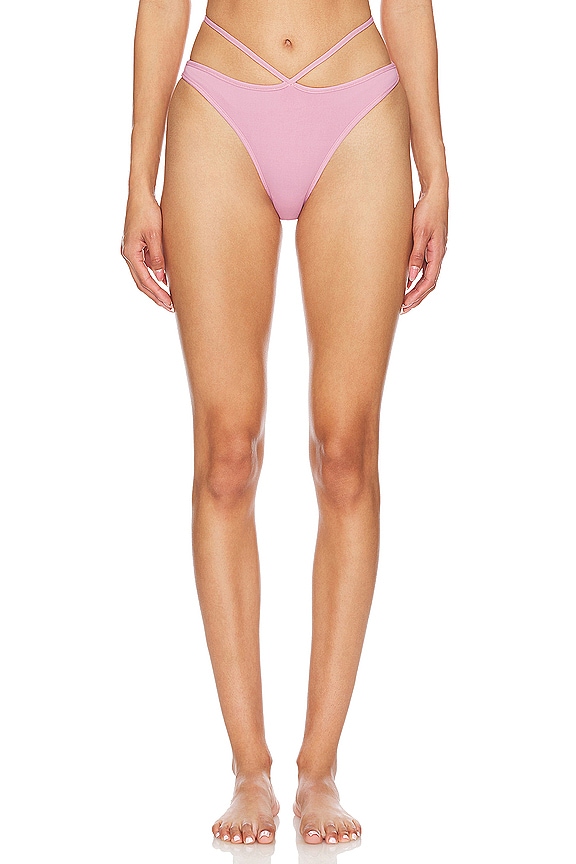 view 2 of 4 Maya Reversible Bikini Bottom in Azalea & Vanilla