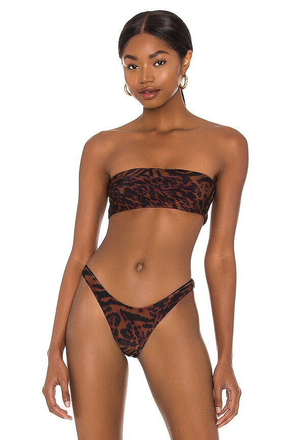 view 1 of 5 TOP BIKINI ISLA in Brown Cheetara & Black