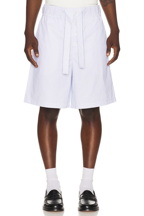 view 1 of 5 Cotton Stripe Short in Dutch Blue