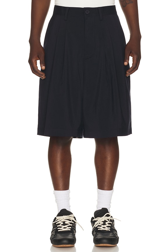 view 1 of 5 Eco Pleated Short in Dark Navy