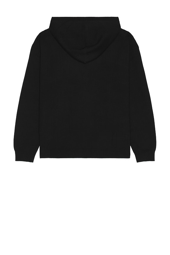 view 2 of 3 Blanket Stitch Knit Zip Hoodie in Black