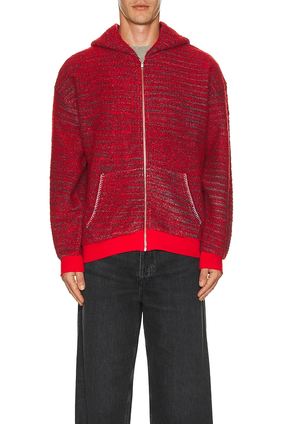 view 3 of 3 후디 in Fiery Red