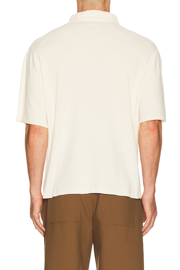 view 2 of 4 Crepe Knit Polo in Egret