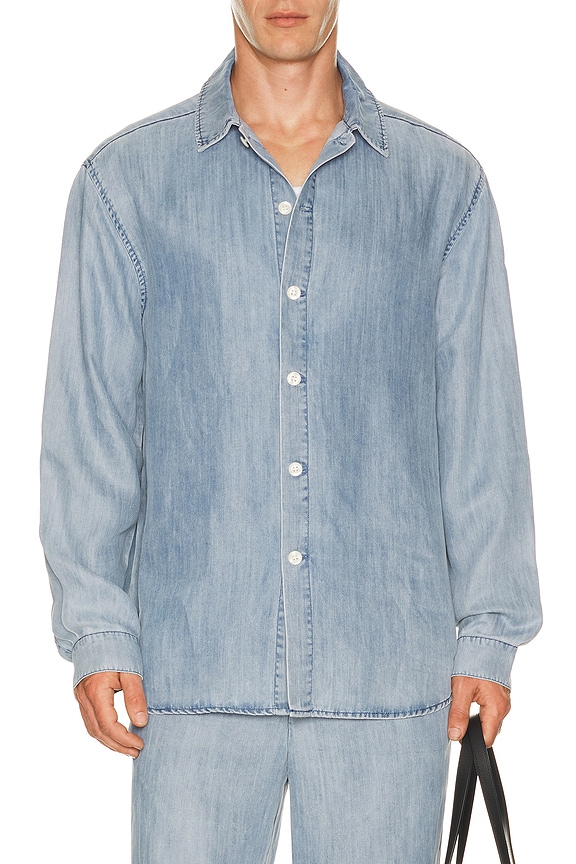 view 1 of 4 Oversized Denim Shirt in Light Wash