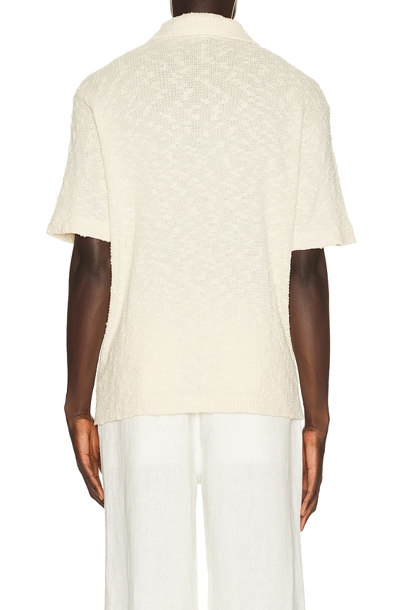 view 2 of 5 Textured Cotton Knit Polo in White