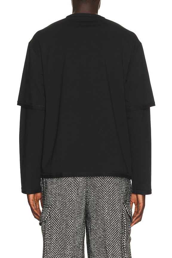 view 2 of 4 Double Layer Long Sleeve Tee in Black