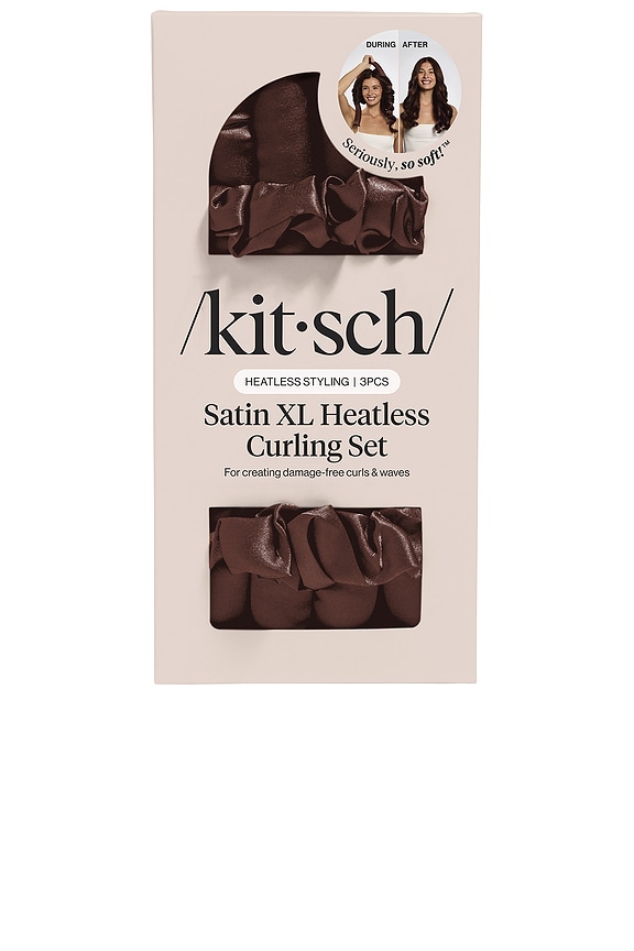 view 2 of 7 XL Satin Heatless Curling Set in Chocolate