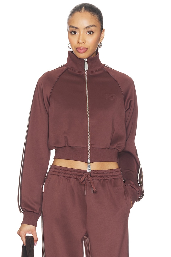 view 2 of 6 Cropped Zip Track Jacket in Mocha