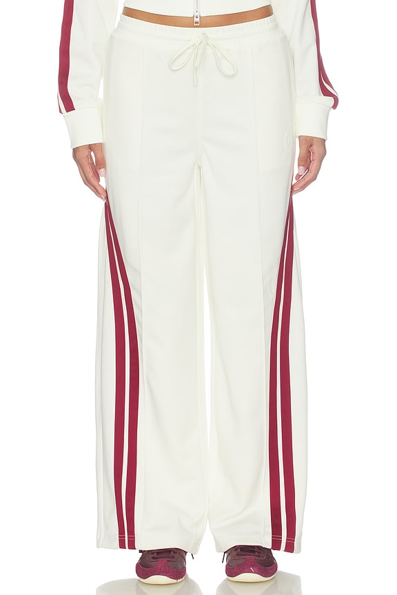 view 2 of 7 Origin Track Pant in Off White & Burgundy