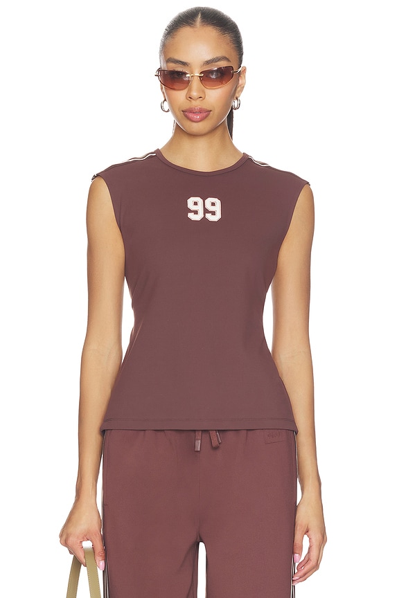 view 2 of 5 99 Slim Open Back Tee in Mocha