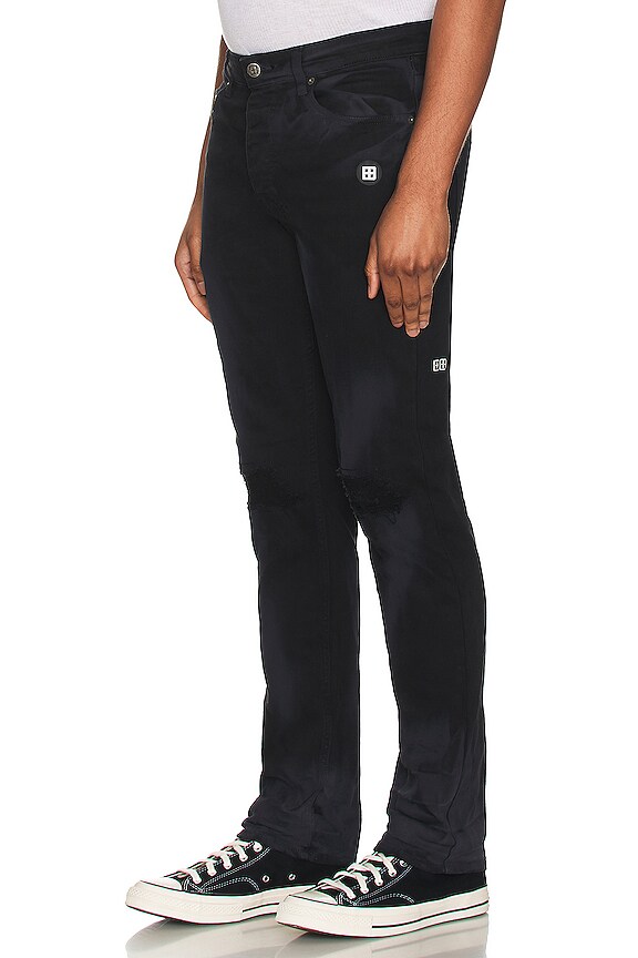 view 2 of 6 Hazlow Ghosted Angels Denim Jean in Black