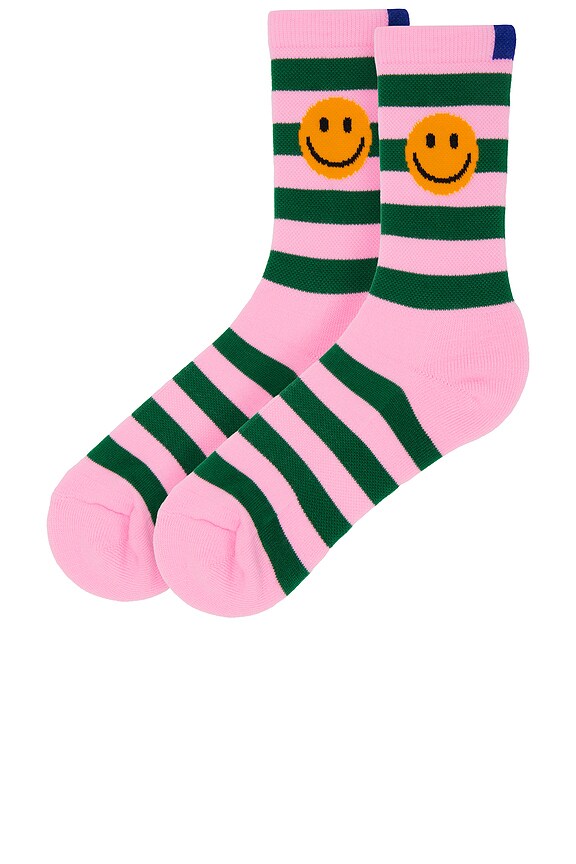 view 2 of 2 CHAUSSETTES RUGBY SMILE in Green & Blush