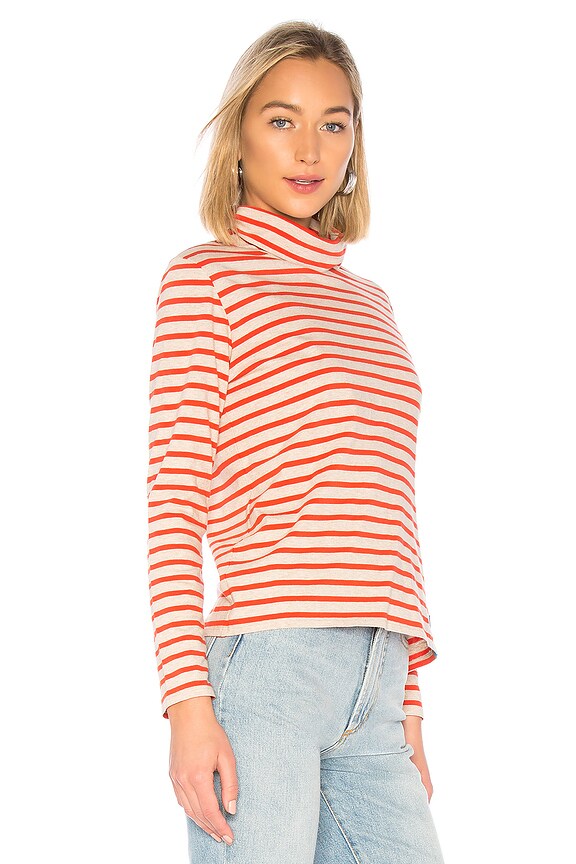 view 2 of 4 The Modern Long Sleeve Tee in Oatmeal & Poppy