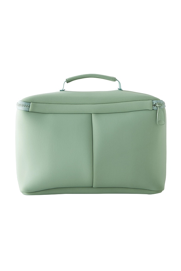 view 2 of 6 Large Neoprene Train Case in Sage & Coral Rose