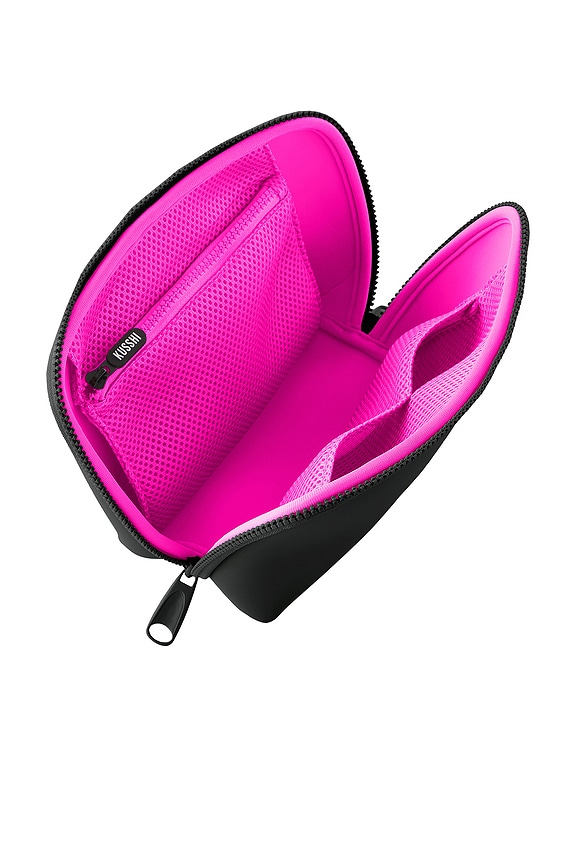 view 2 of 5 POCHETTE À MAQUILLAGE NEOPRENE MAKEUP BAG in Black & Pink