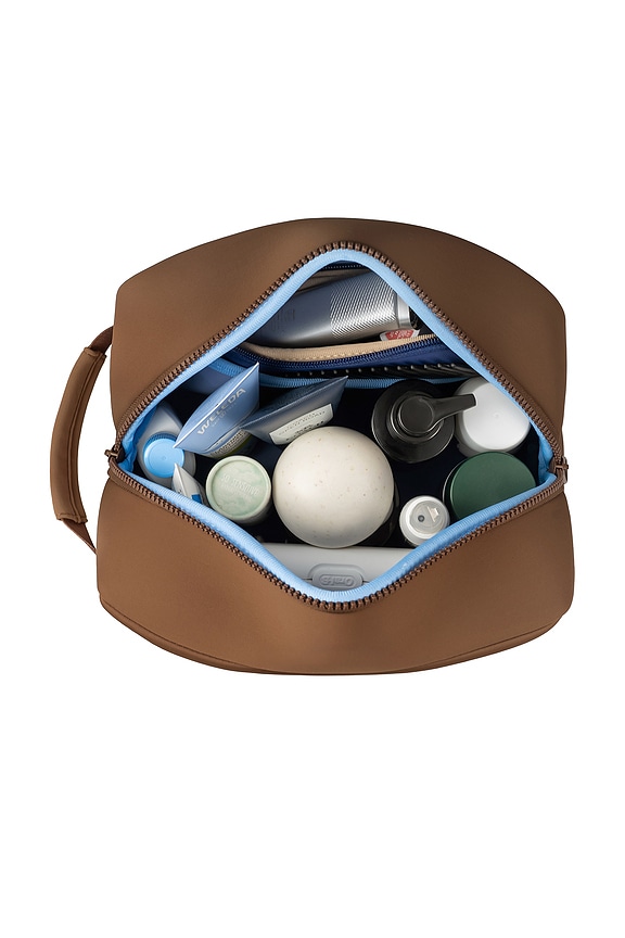 view 2 of 6 Neoprene Dopp Kit in Chocolate & Pearl Blue