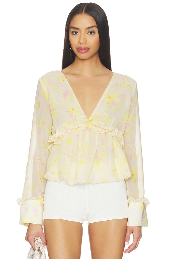 view 1 of 4 Cynthi Top in Yellow Peony