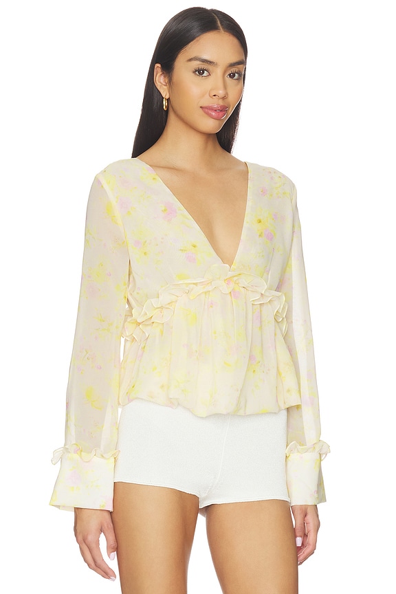 view 2 of 4 Cynthi Top in Yellow Peony