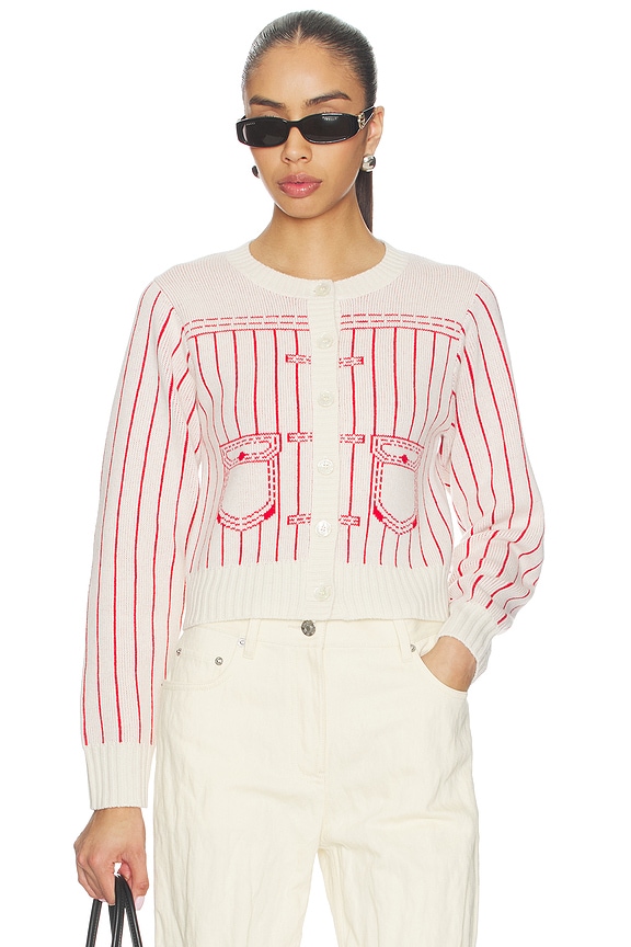 view 1 of 5 CÁRDIGAN TROMPE L'OEIL in Off White