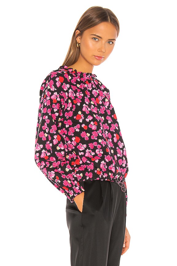 view 2 of 4 Ditzy Peonie Blouse in Deep Fuchsia